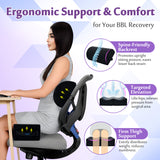 AOSSA BBL Pillow After Surgery for Butt, Brazilian Butt Lift Booty Back Support Cushion, BBL Chair Pillows Recovery for Sitting Driving, Post Surgery Lifting Seat Cushion Combo (Black)