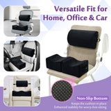 AOSSA BBL Pillow After Surgery for Butt, Brazilian Butt Lift Booty Back Support Cushion, BBL Chair Pillows Recovery for Sitting Driving, Post Surgery Lifting Seat Cushion Combo (Black)