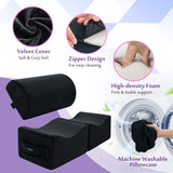 AOSSA BBL Pillow After Surgery for Butt, Brazilian Butt Lift Booty Back Support Cushion, BBL Chair Pillows Recovery for Sitting Driving, Post Surgery Lifting Seat Cushion Combo (Black)