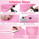 BBL Mattress Bed with Hole After Surgery for Sleeping Brazilian Butt Lift Pillow Post Surgery Supplies Recovery Kit BBL Blow Up Mattress Inflatable Couch Waterproof Air Mattress Medical Sofa Chair BBL Donut Pillow - Pink