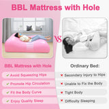 BBL Mattress Bed with Hole After Surgery for Sleeping Brazilian Butt Lift Pillow Post Surgery Supplies Recovery Kit BBL Blow Up Mattress Inflatable Couch Waterproof Air Mattress Medical Sofa Chair BBL Donut Pillow - Pink