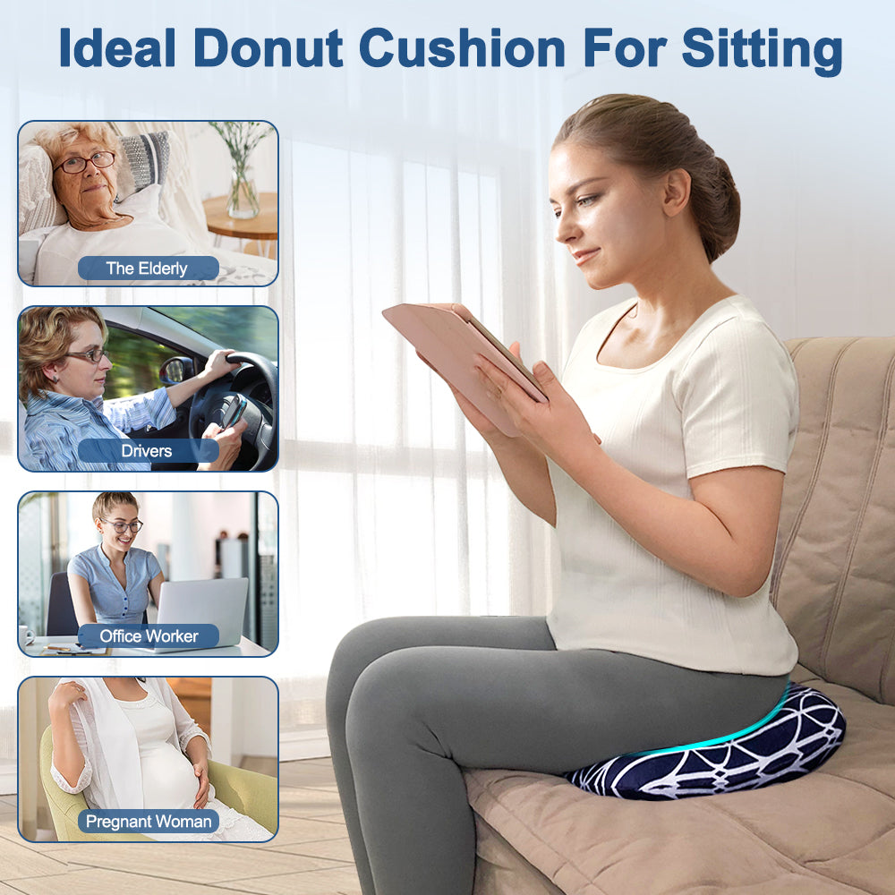 FOMIYES Donut Pillow Seat Cushion Inflatable Bed Sore Cushion
