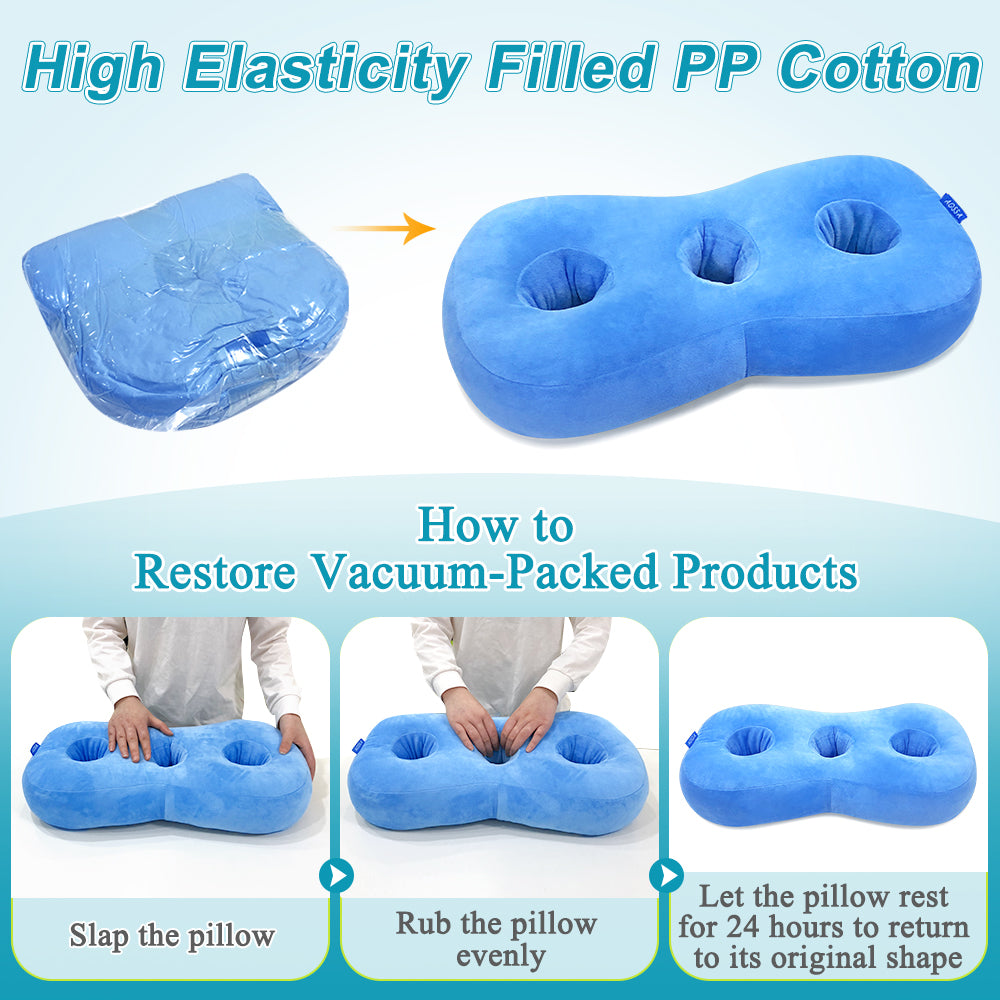 Ear Piercing Pillow For Side Sleepers – O-Shaped With Hole, For CNH, Pain Relief & Headphones