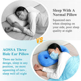 Ear Piercing Pillow for Side Sleepers with Holes Pain Pressure Relief Sores Neck Ear Protectors