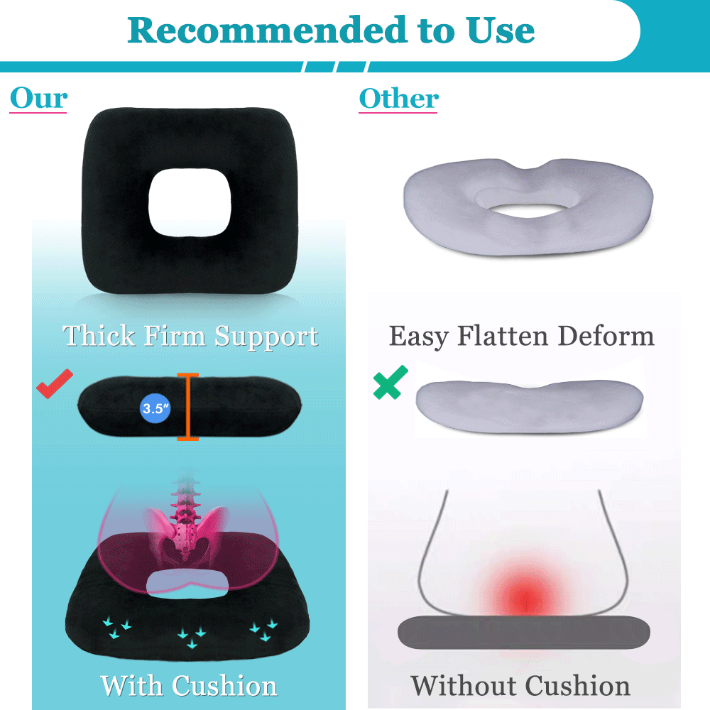 AOSSA Hemorrhoid Cushion Donut Pillow Doughnut Bed Sore Butt Pregnancy  Pillows for Sitting Medical Tailbone Head Hip Ear Piercing Sciatica Post  Surgery Chair Seat Pads - Yahoo Shopping