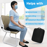 Donut Pillow Hemorrhoid Tailbone Cushion Doughnut Postpartum Pillow Sitting Donut Bed Sore Butt Pillows with Mesh Cover Handle (Large)
